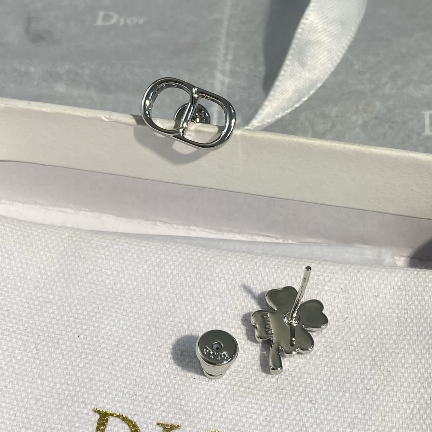 Van Cleef & Arpels Silver Clover Stud Earrings